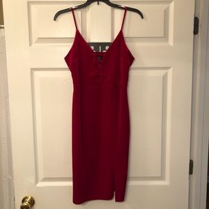 Red mini dress